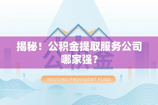 临城揭秘！公积金提取服务公司哪家强？